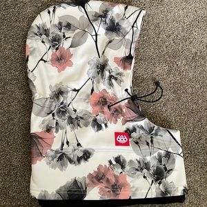 Floral Ski/Snowboard Helmet Hood
